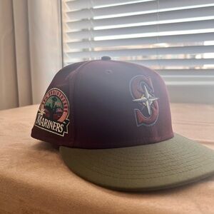 New Era Burgundy and Olive Mariners Cap